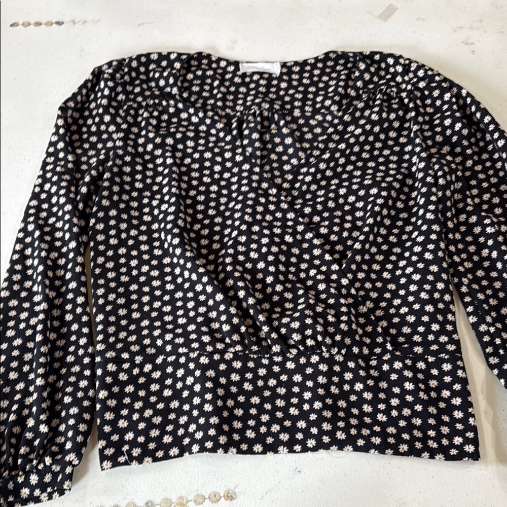 All in Favor Floral Black and White Women's Top